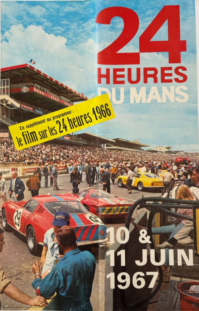 Affiche originale 24 heures du Mans 1967 - Objets vintage et affiches anciennes - Revue Vintage