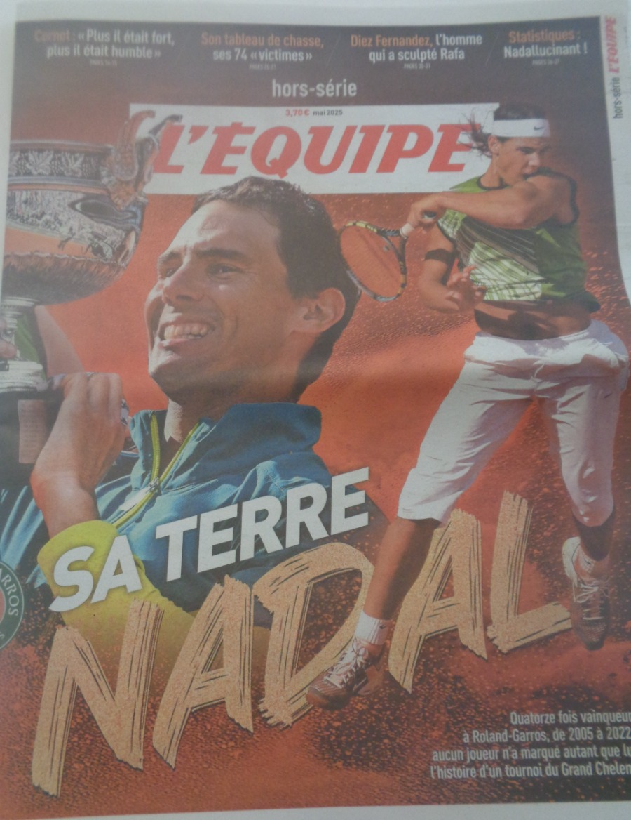Journal l'équipe 26/05/2025 Sa terre Nadal - Rafael Nadal - Numéro Hors Série - Tennis - Journal L'Équipe authentique - Revue Vintage