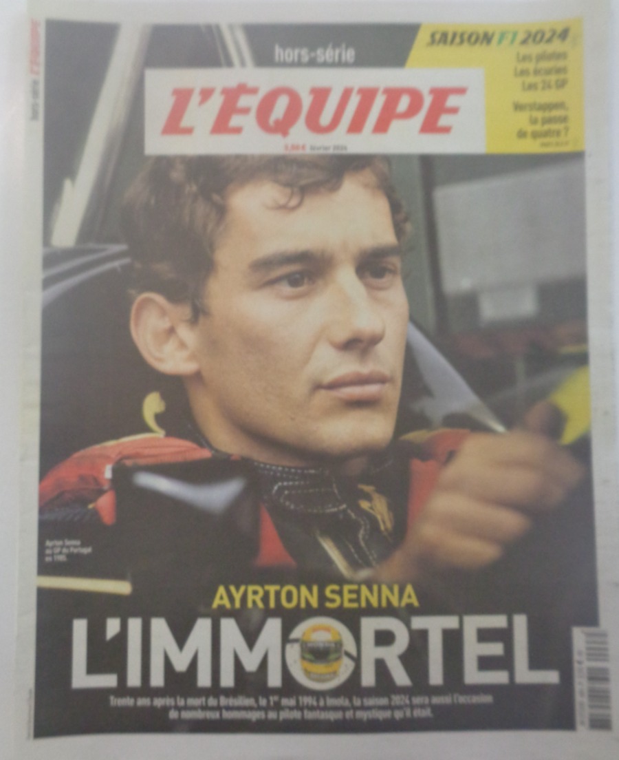 Journal l'équipe février 2024 Ayrton Senna l'immortel - Hors série - Journal L'Équipe authentique - Revue Vintage