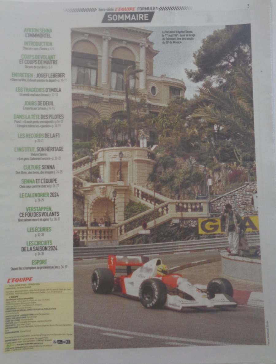 Journal l'équipe février 2024 Ayrton Senna l'immortel - Hors série - Vue 2 - Journal L'Équipe