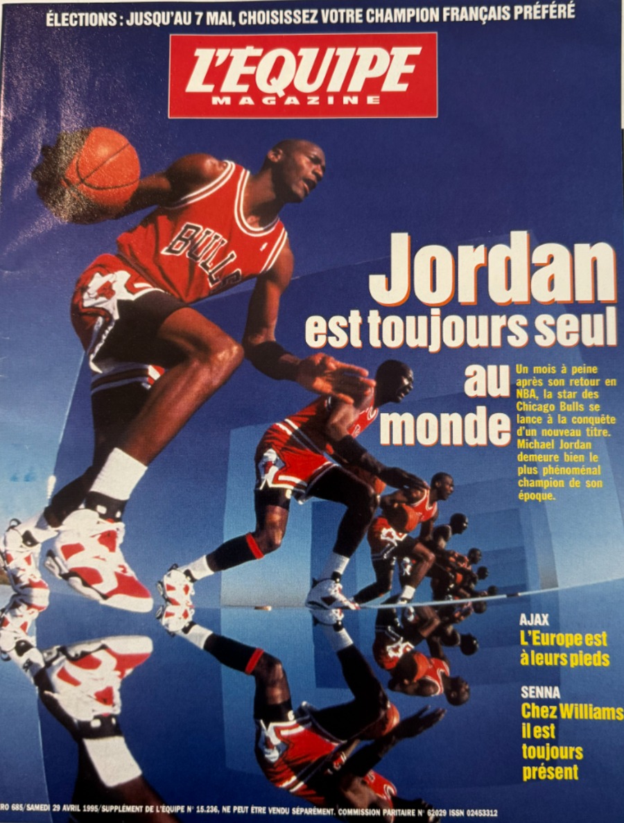 L'équipe magazine année 1995 - Jordan est toujours seul au monde - Basket - Journal L'Équipe authentique - Revue Vintage