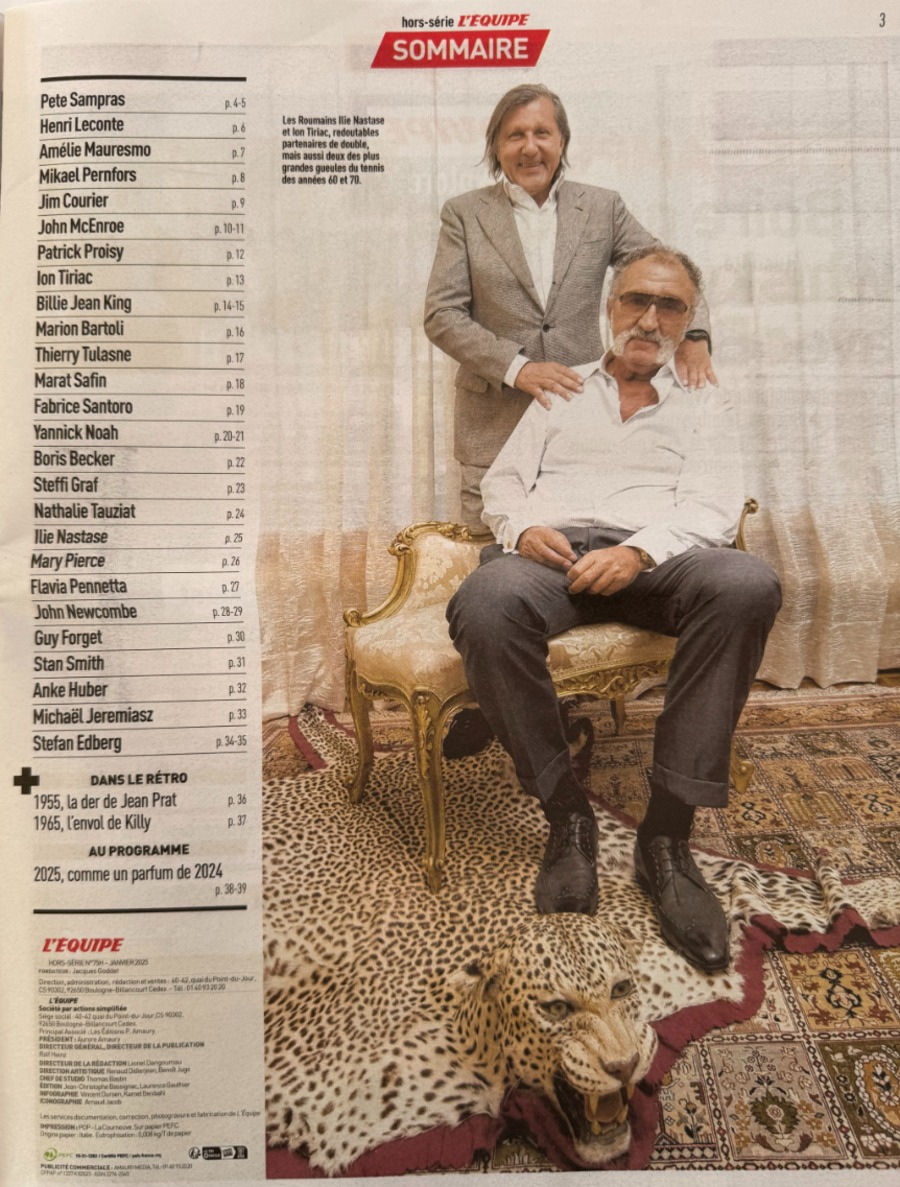 Journal l'équipe janvier 2025 Hors série - Paroles d'ex - Tennis - Vue 2 - Journal L'Équipe