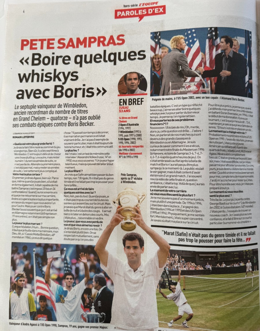 Journal l'équipe janvier 2025 Hors série - Paroles d'ex - Tennis - Vue 3 - Journal L'Équipe