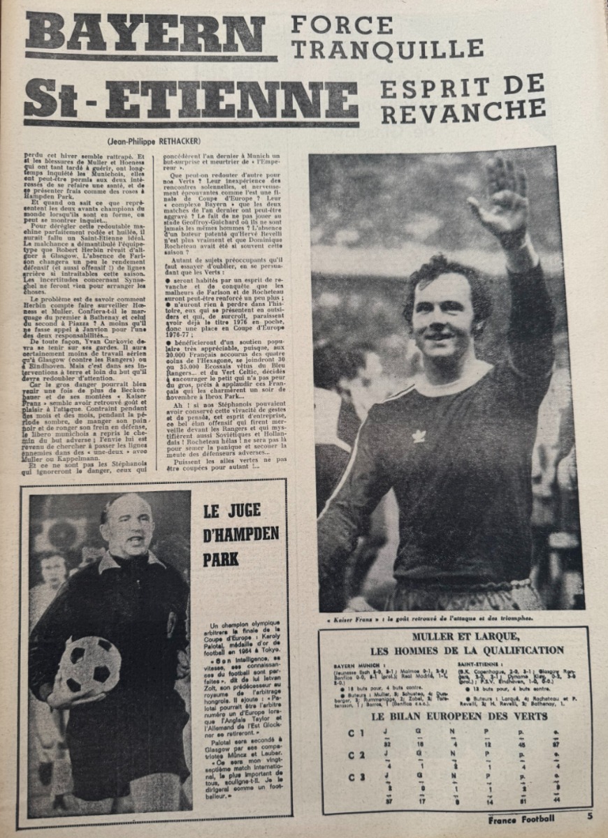France football 11/05/1976 - N° 1570 Spécial Glasgow allez les verts -Saint-Étienne /Bayern - Coupe d’Europe - Vue 3 - Football