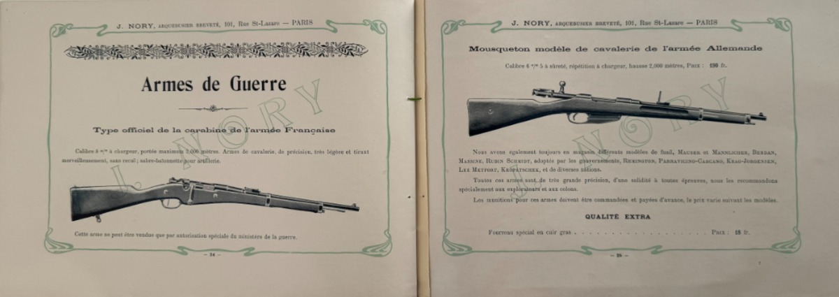 19eme - Catalogue d'armes de Paris J.Nory - Fusils de chasse - Armes de tir - Pistolet - Revolver - Vue 2 - Divers