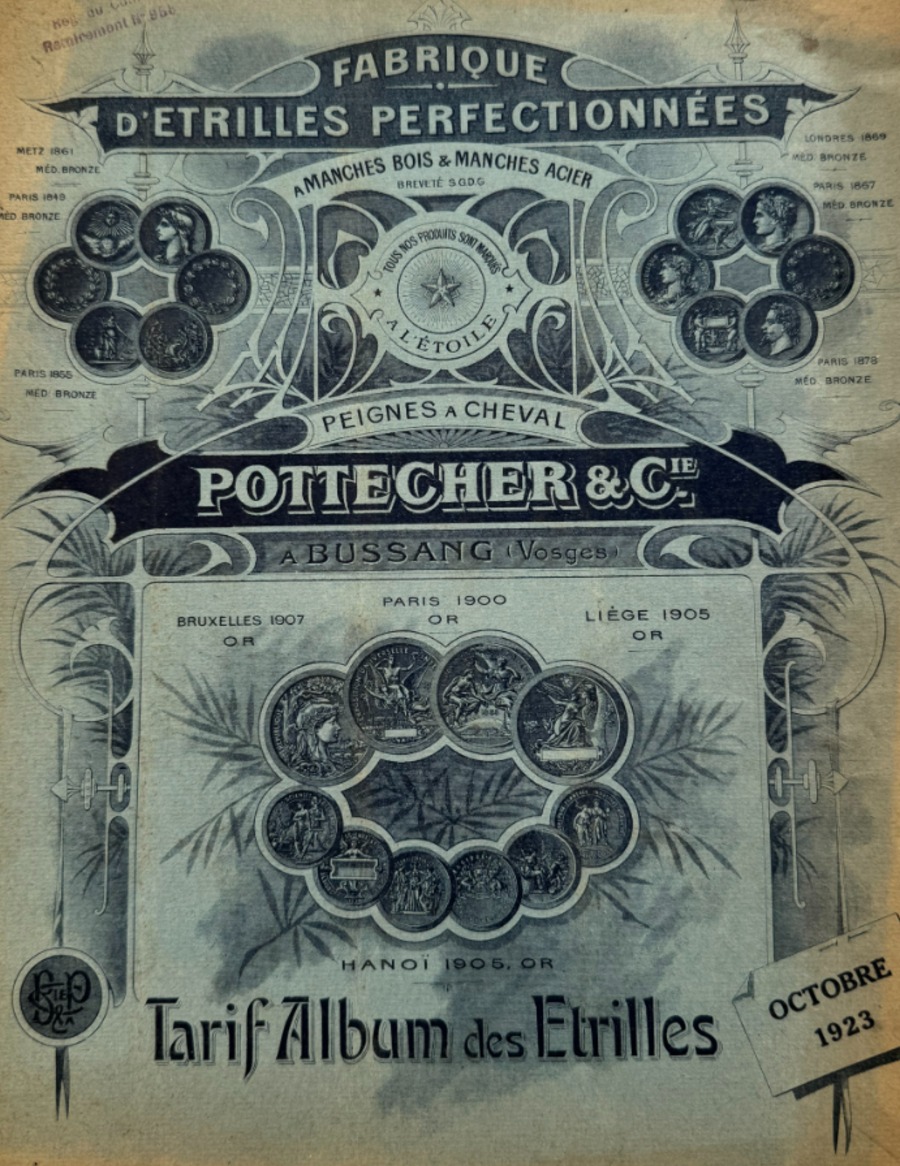 Catalogue d'étrilles peignes a cheval - Pottecher - Bussang Vosges - 1923 - Divers authentique - Revue Vintage