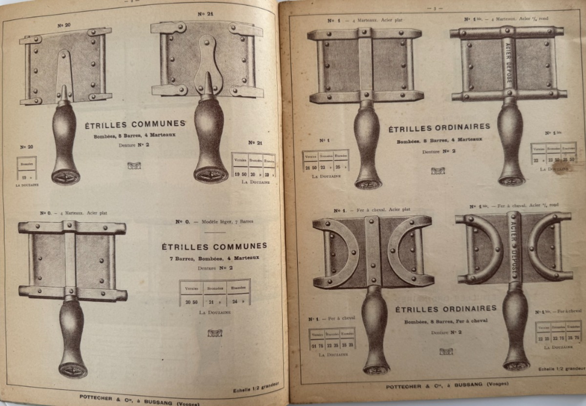 Catalogue d'étrilles peignes a cheval - Pottecher - Bussang Vosges - 1923 - Vue 5 - Divers