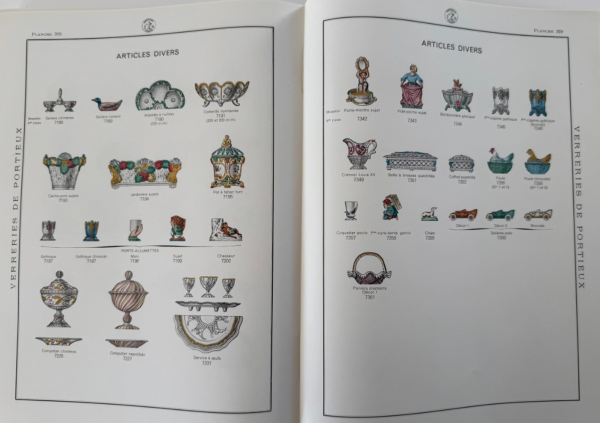 Catalogue Verrerie Portieux Vallerysthal 1933 verre opaline sucrier - Vosges - Vue 9 - Divers