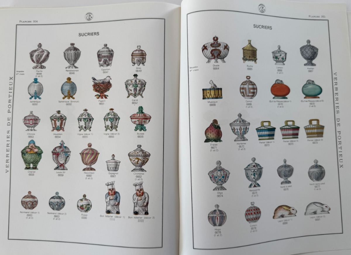 Catalogue Verrerie Portieux Vallerysthal 1933 verre opaline sucrier - Vosges - Vue 10 - Divers