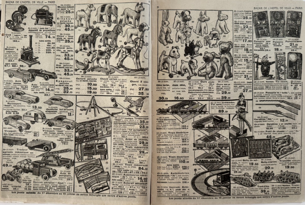 Catalogue jouets Bazar de l'hôtel de ville - 1937 - Etrennes - Poupée - Vue 7 - Divers