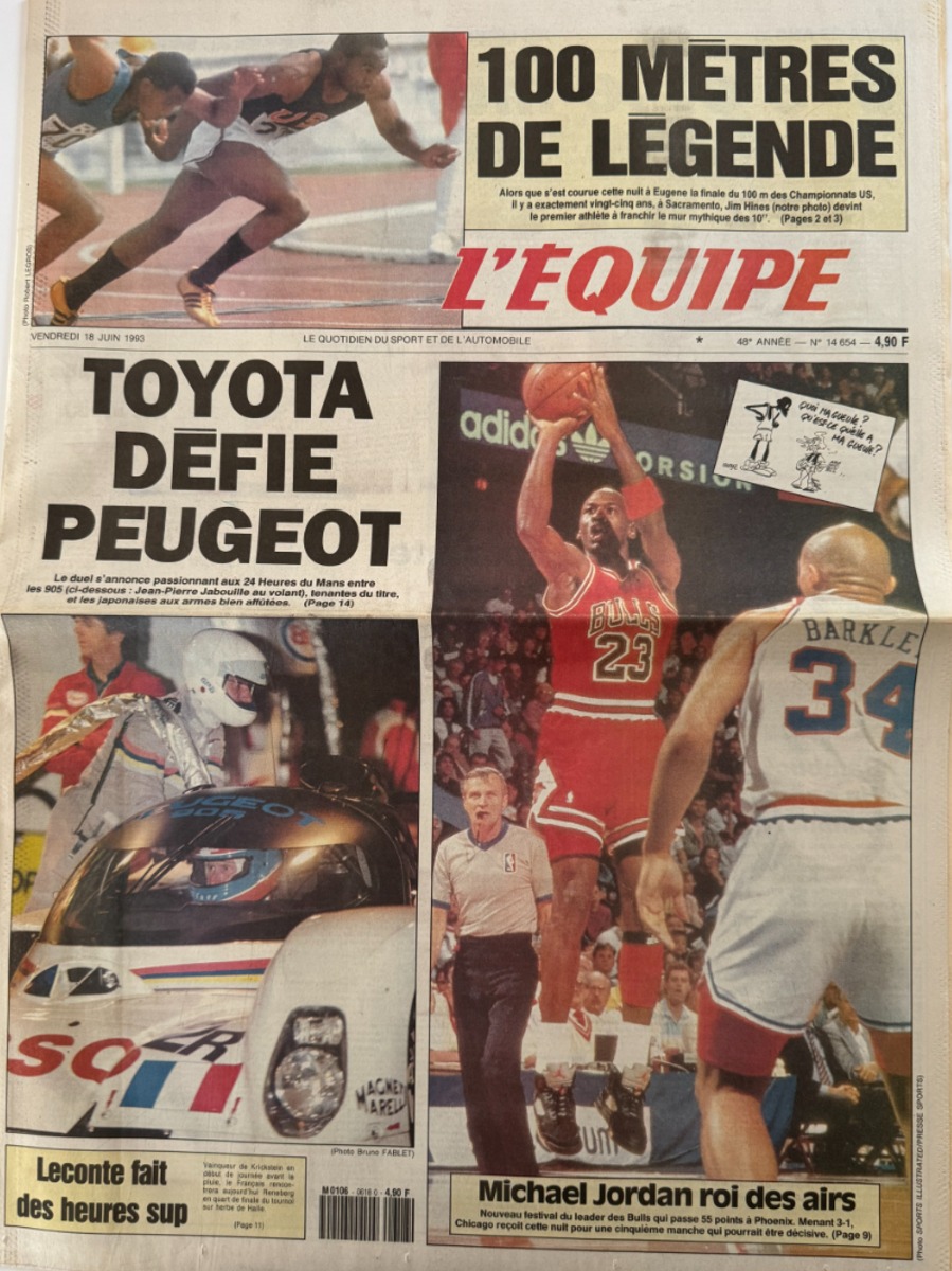 Journal l'équipe 18/06/1993 Michael Jordan roi des airs - Basket - NBA - Chicago Bulls - Journal L'Équipe authentique - Revue Vintage