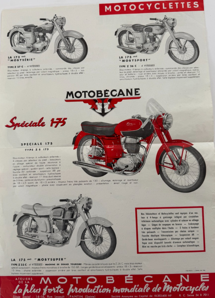 Pub Motobécane - Vélomoteurs - Scooter - 1961 - Vue 2 - Moto