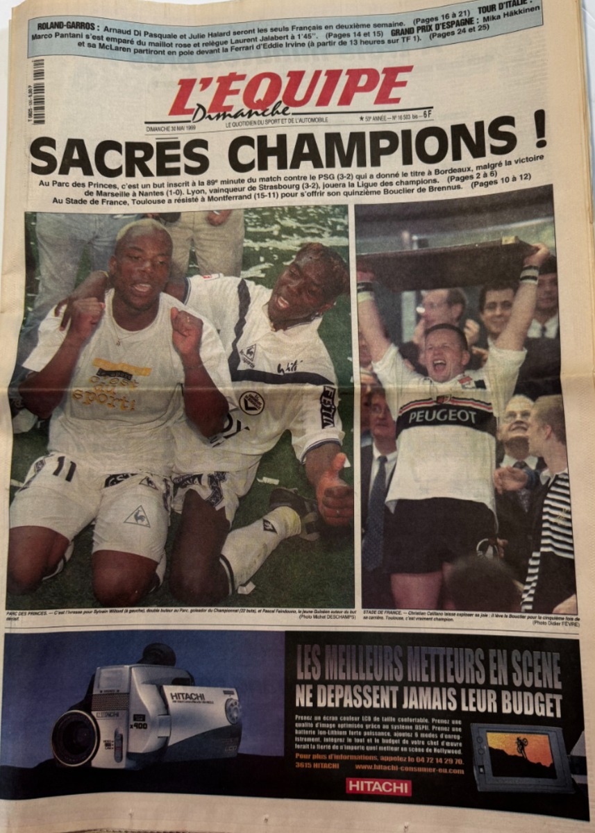 Journal l'équipe 30/05/1999 Toulouse champion de France contre Montferrand - Stade toulousain - Rugby - Journal L'Équipe authentique - Revue Vintage