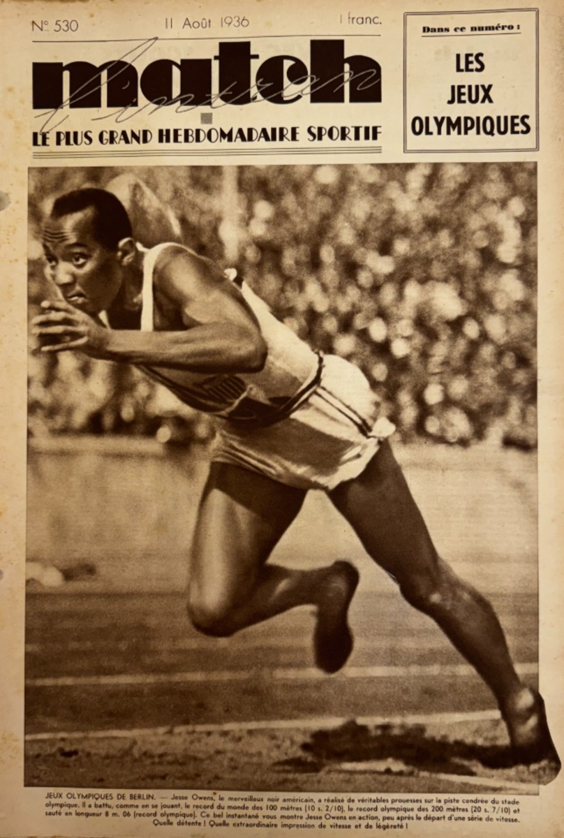 1936 Match l'intran Jesse Owens - Jeux Olympiques de Berlin - Jeux Olympiques authentique - Revue Vintage