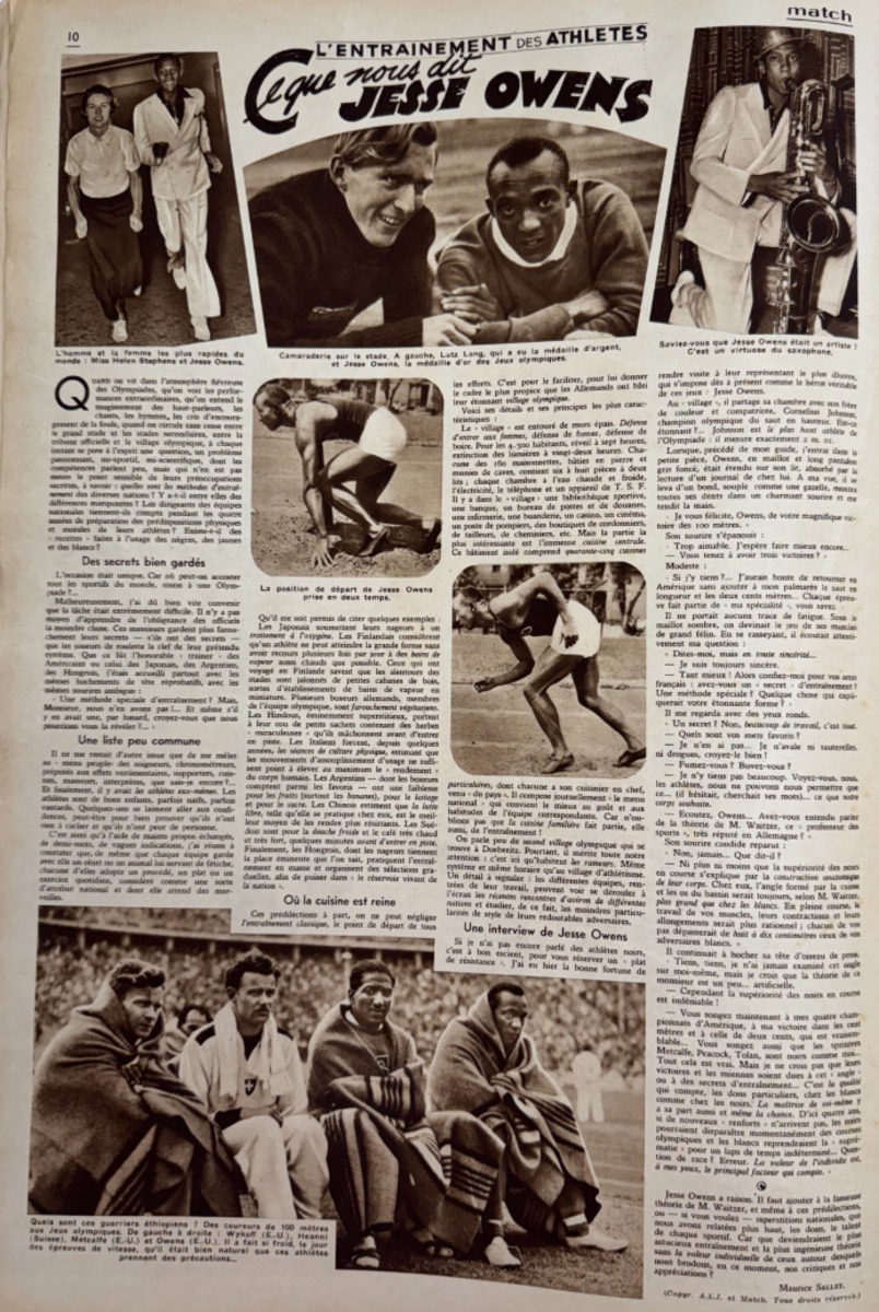 1936 Match l'intran Jesse Owens - Jeux Olympiques de Berlin - Vue 3 - Jeux Olympiques