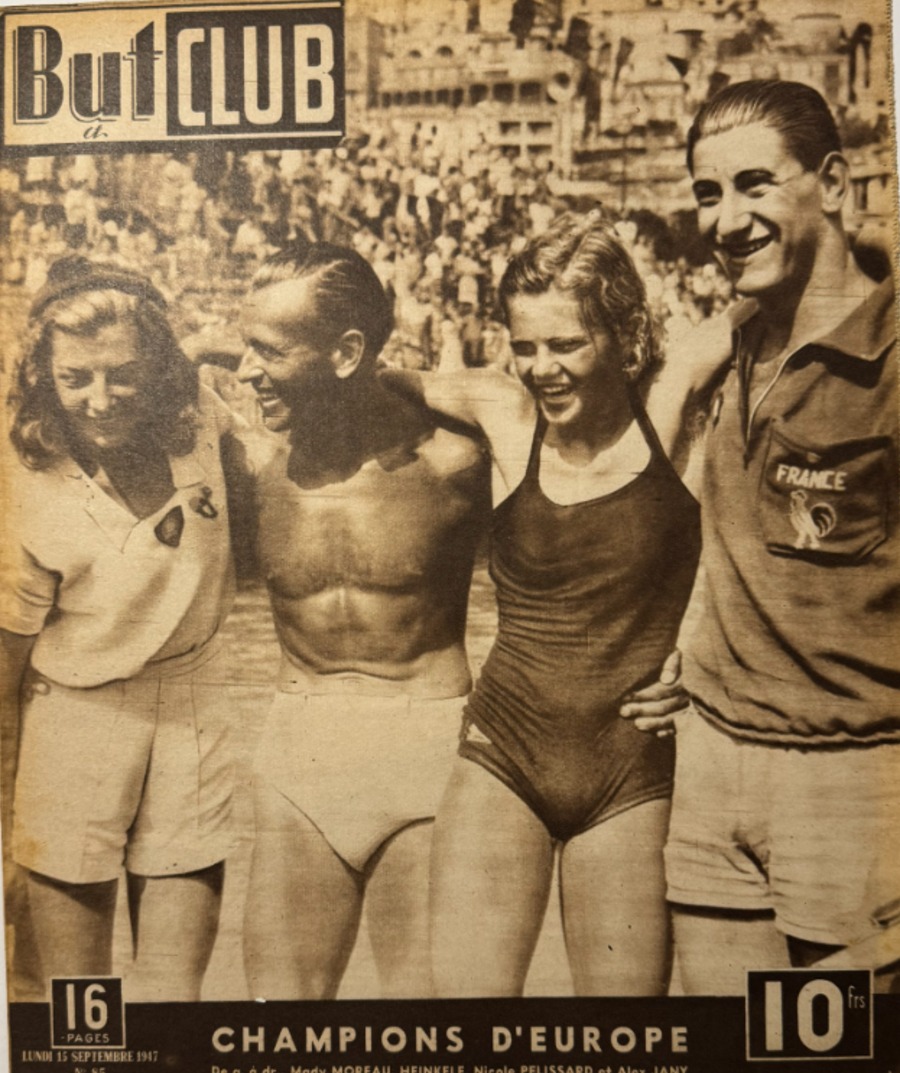 But et Club 1947 - Natation champion d'Europe A.Jany - N.Pelissard - Heinkele - M.Moreau - Autres sports authentique - Revue Vintage