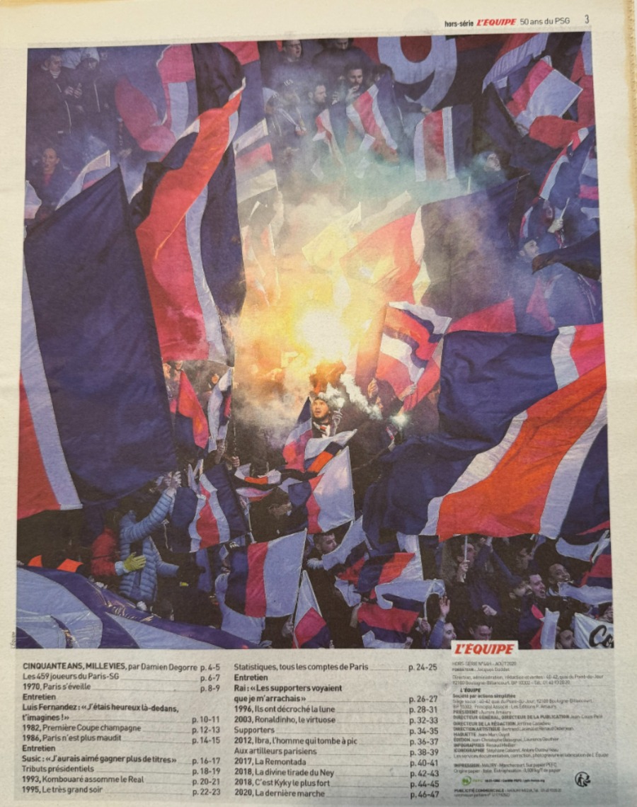 Journal L'Equipe - Ici Paris - Hors Série - 50 ans du PSG - - Football - 2020 Paris Saint Germain - Vue 3 - Journal L'Équipe