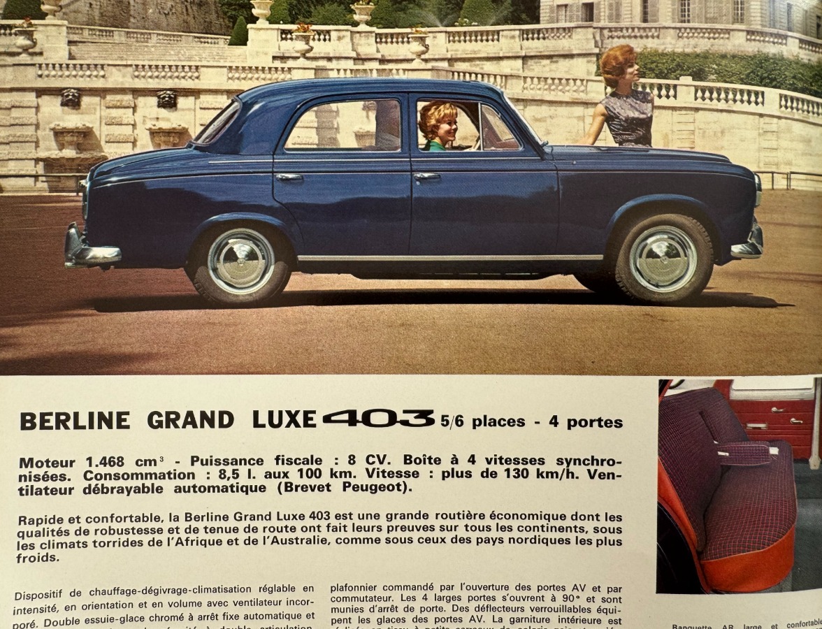 Catalogue Peugeot 403 année 1964 - Vue 3 - Auto