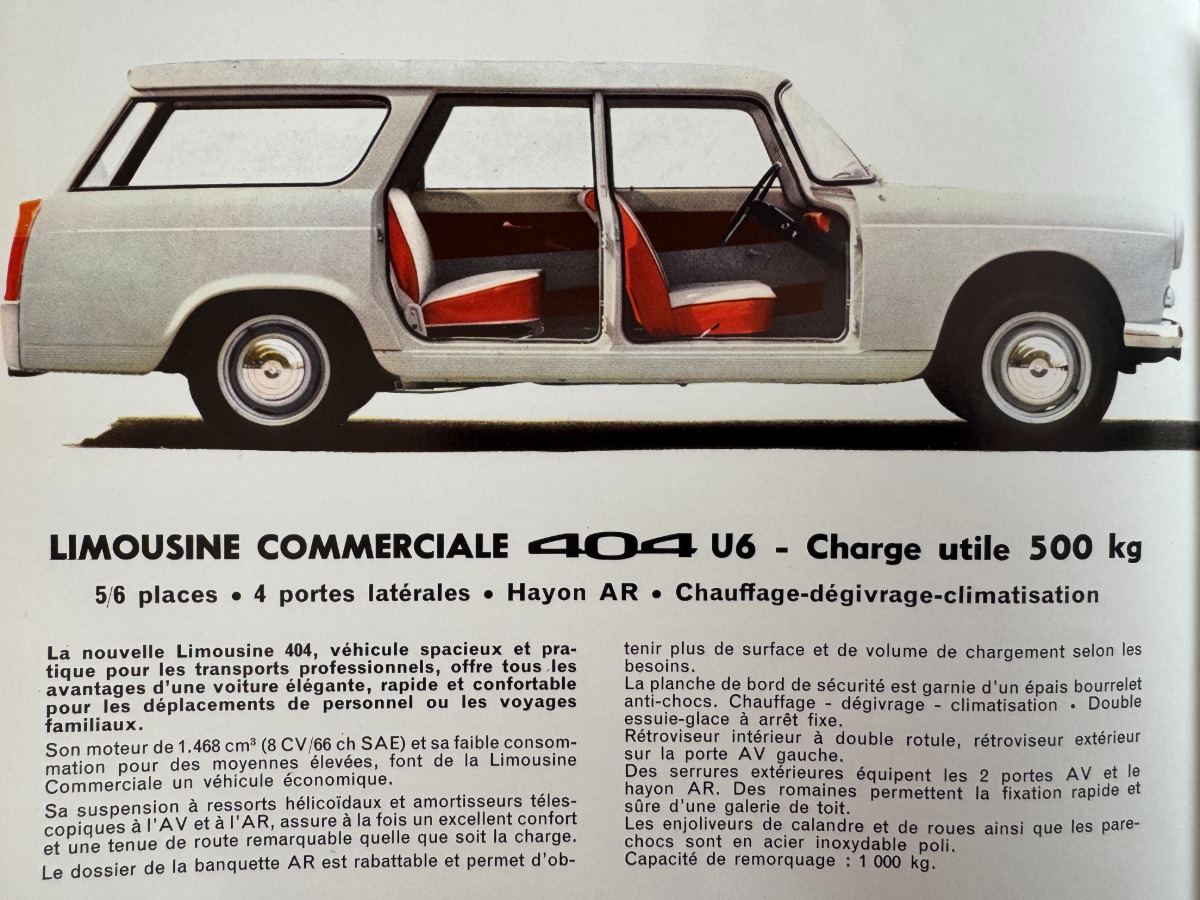 Catalogue Peugeot 404 année 1963 - Vue 3 - Auto
