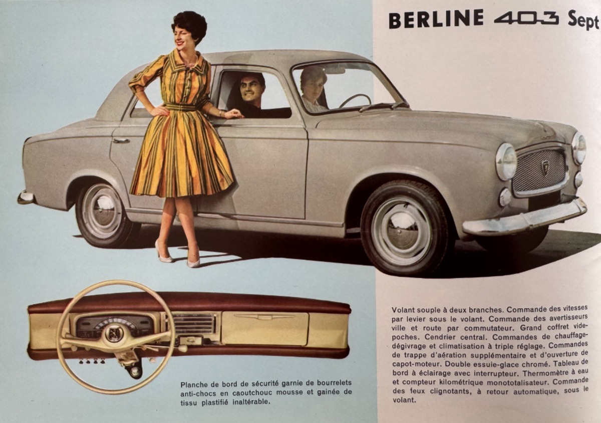 Catalogue Peugeot 403 Berline - Grand Luxe - Cabriolet - année 1961 - Vue 3 - Auto