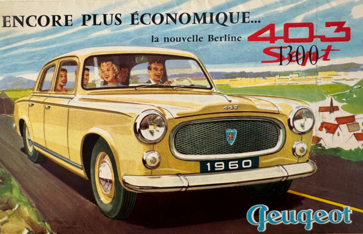 Catalogue Peugeot 403 Berline Sept - année 1960 - Auto authentique - Revue Vintage