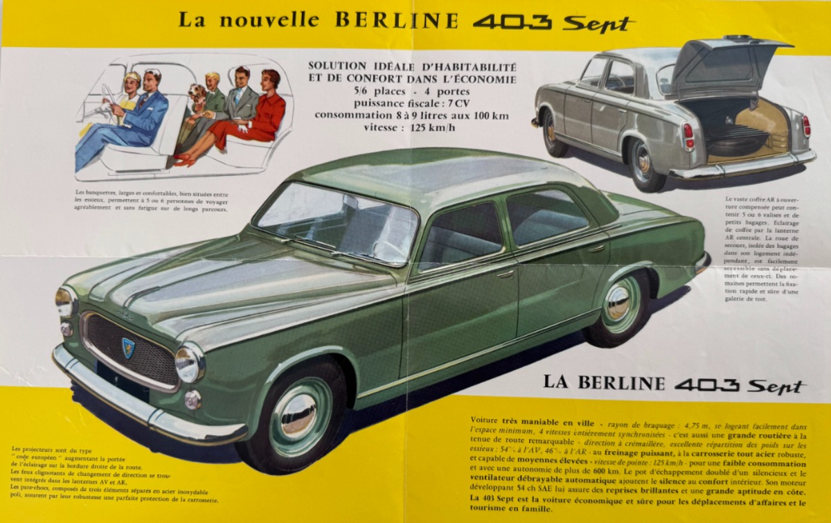 Catalogue Peugeot 403 Berline Sept - année 1960 - Vue 2 - Auto