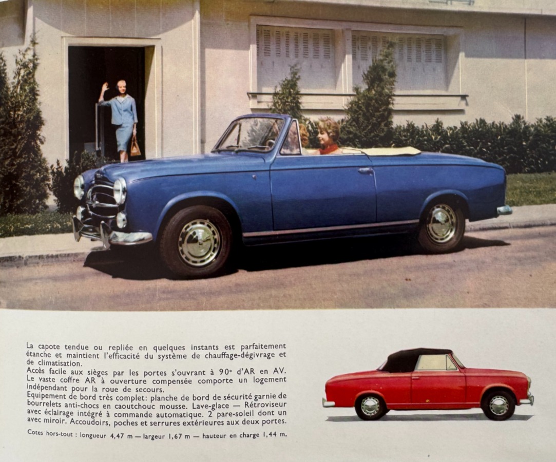 Catalogue Peugeot 403 Berline grand luxe - Cabriolet - année 1959 - Vue 2 - Auto