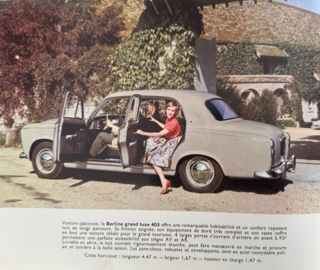 Catalogue Peugeot 403 Berline grand luxe - Cabriolet - année 1959 - Vue 3 - Auto