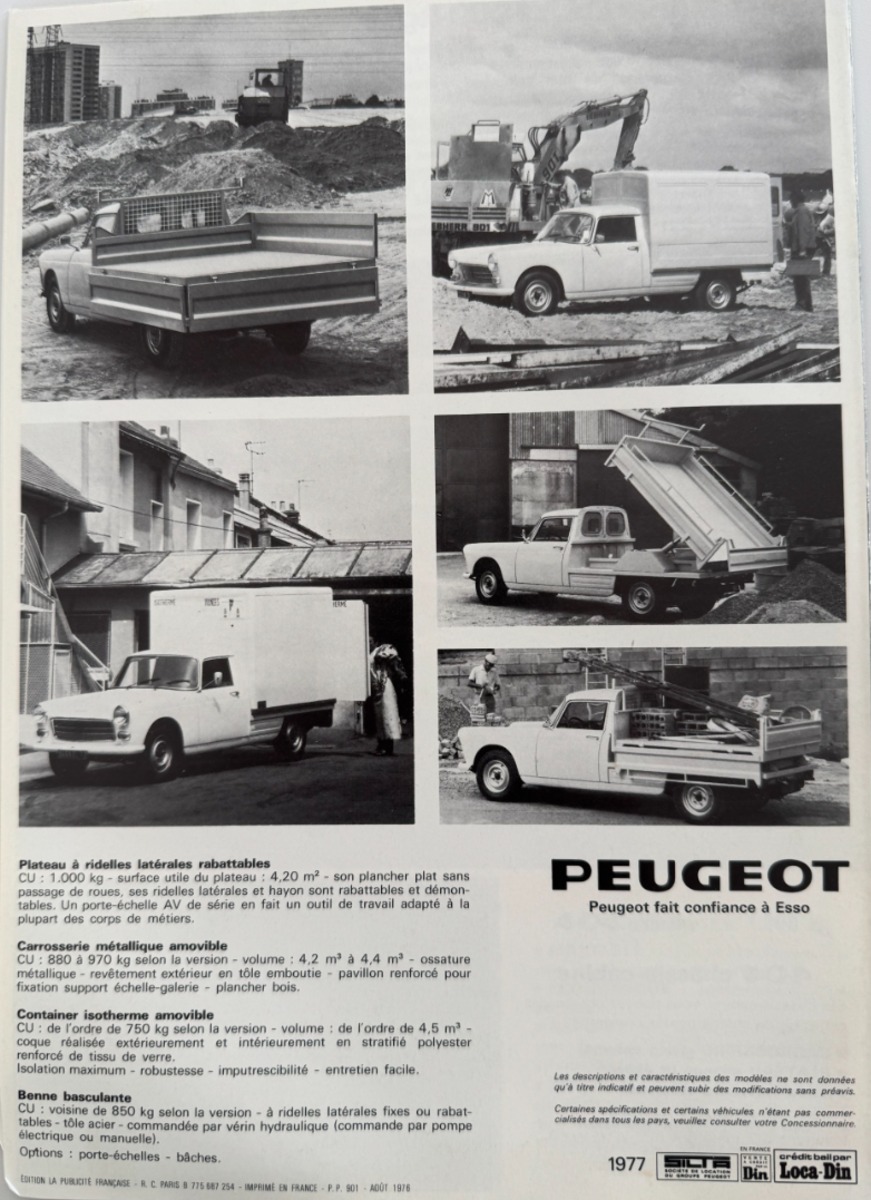 Catalogue Peugeot 404 utilitaire - année 1977 - Vue 2 - Auto