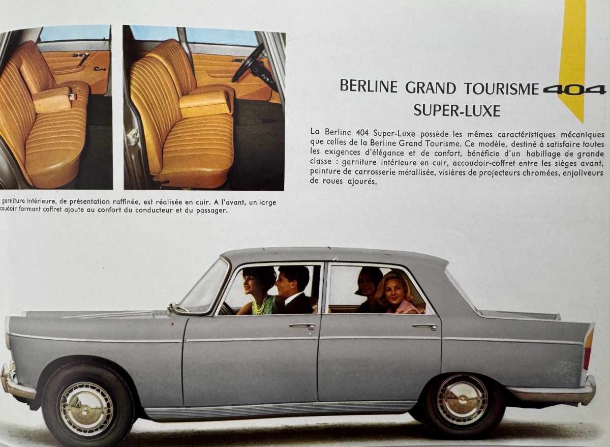 Catalogue Peugeot 404 tourisme - année 1962 - Vue 2 - Auto