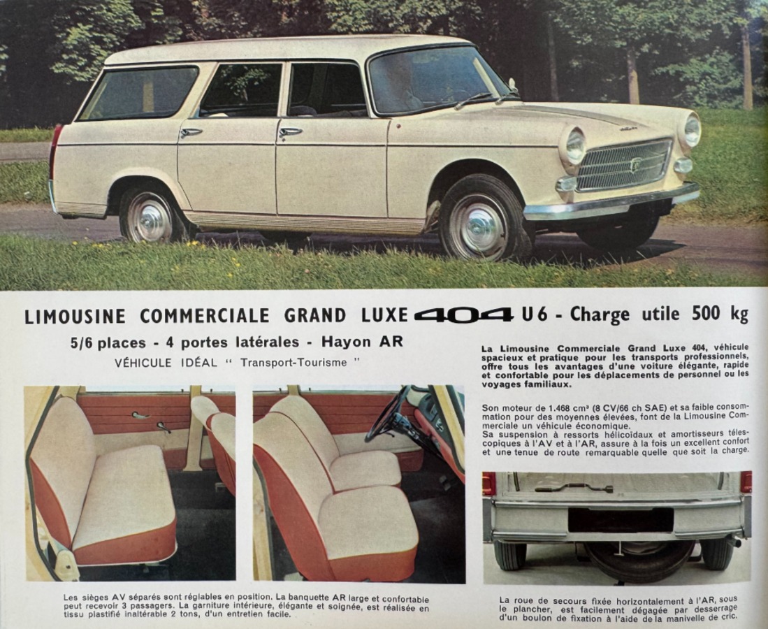 Catalogue Peugeot 404 Familiale - Limousine - Commerciale - Vue 3 - Auto