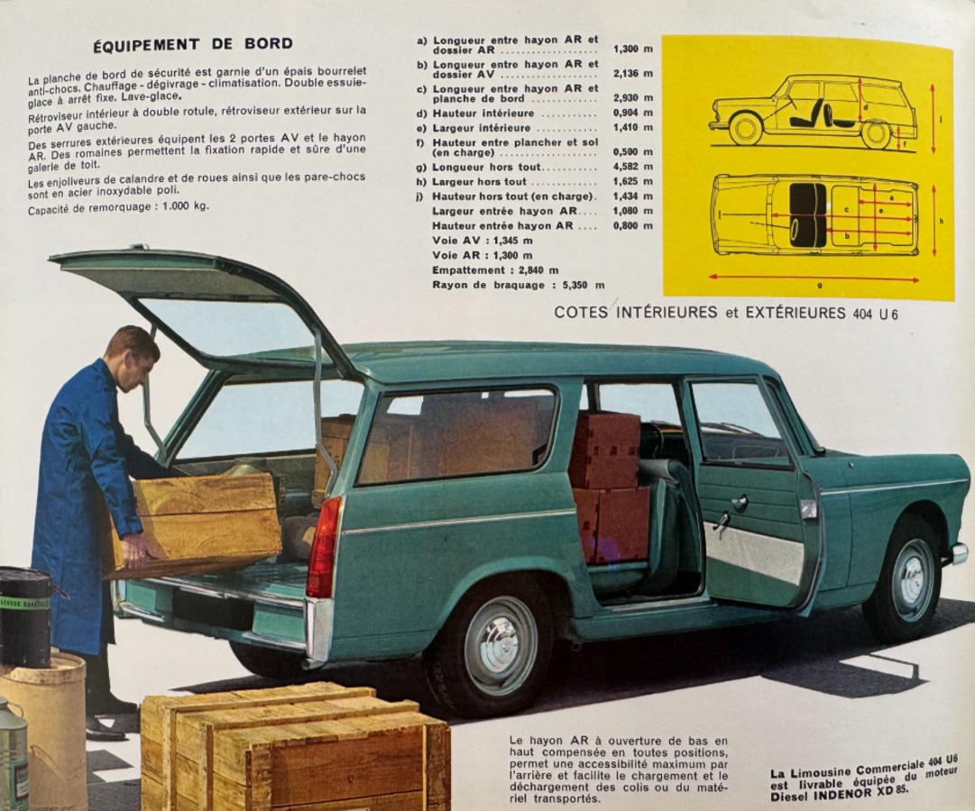 Catalogue Peugeot 404 Familiale - Limousine - Commerciale - Vue 4 - Auto