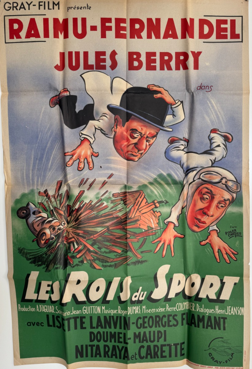Affiche cinéma 1937 Les rois du sports - Fernandel - Raimu - Berrt RAIMU - BERRY - Cinéma authentique - Revue Vintage