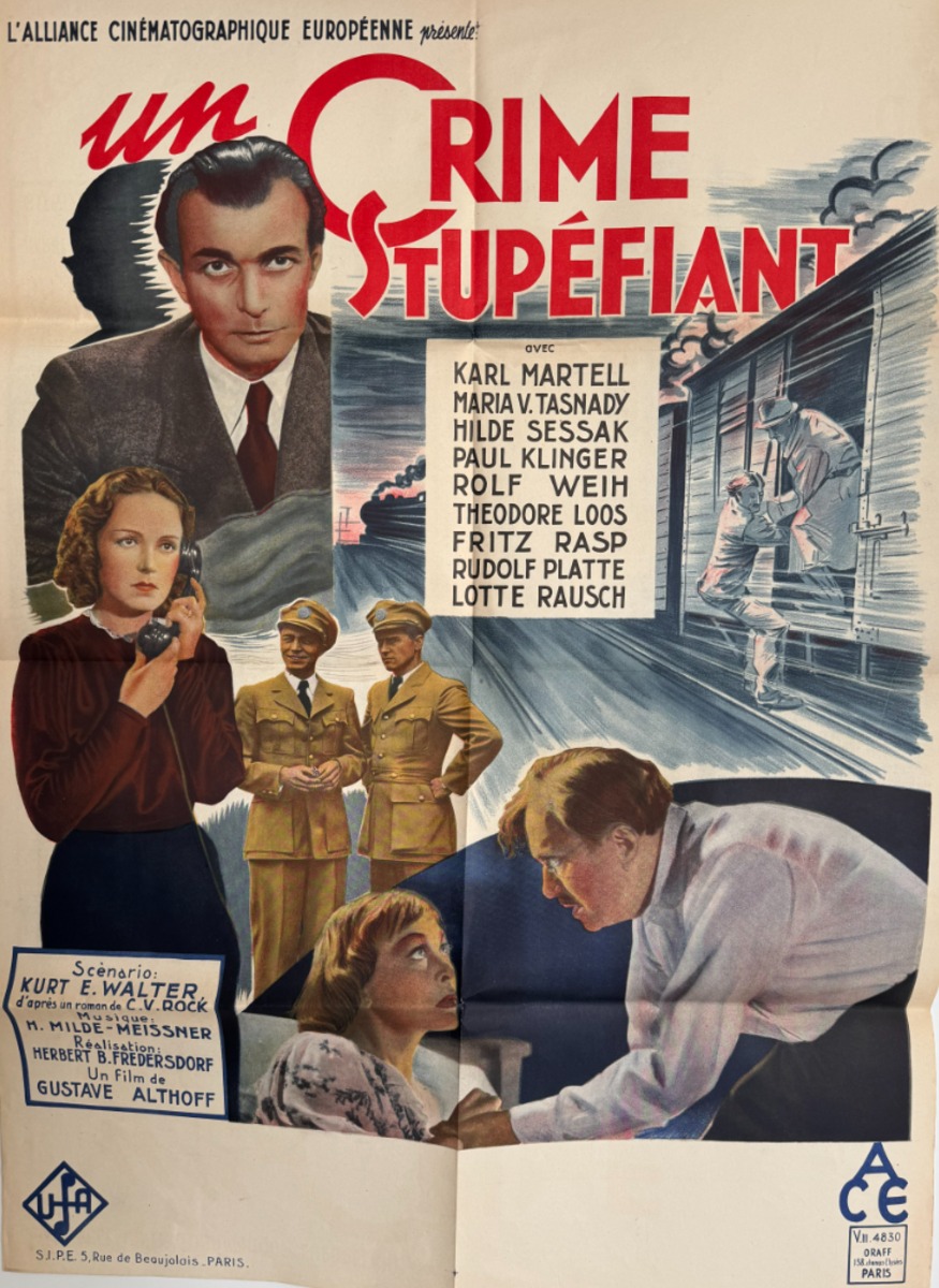 Affiche cinéma - Un crime stupéfiant - Karl Martell - 1941 - Cinéma authentique - Revue Vintage