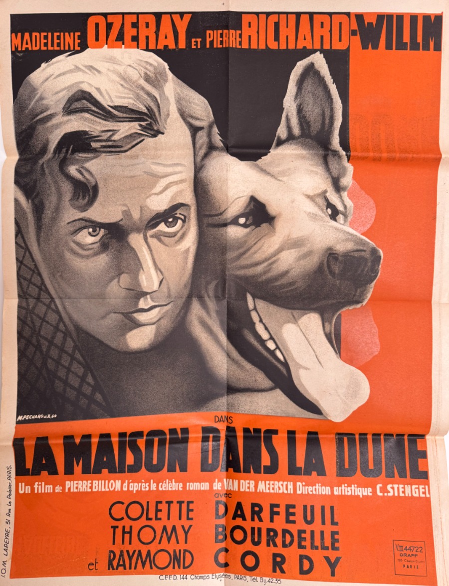 Affiche cinéma - La maison dans la dune - Ozeray 1934 - Cinéma authentique - Revue Vintage