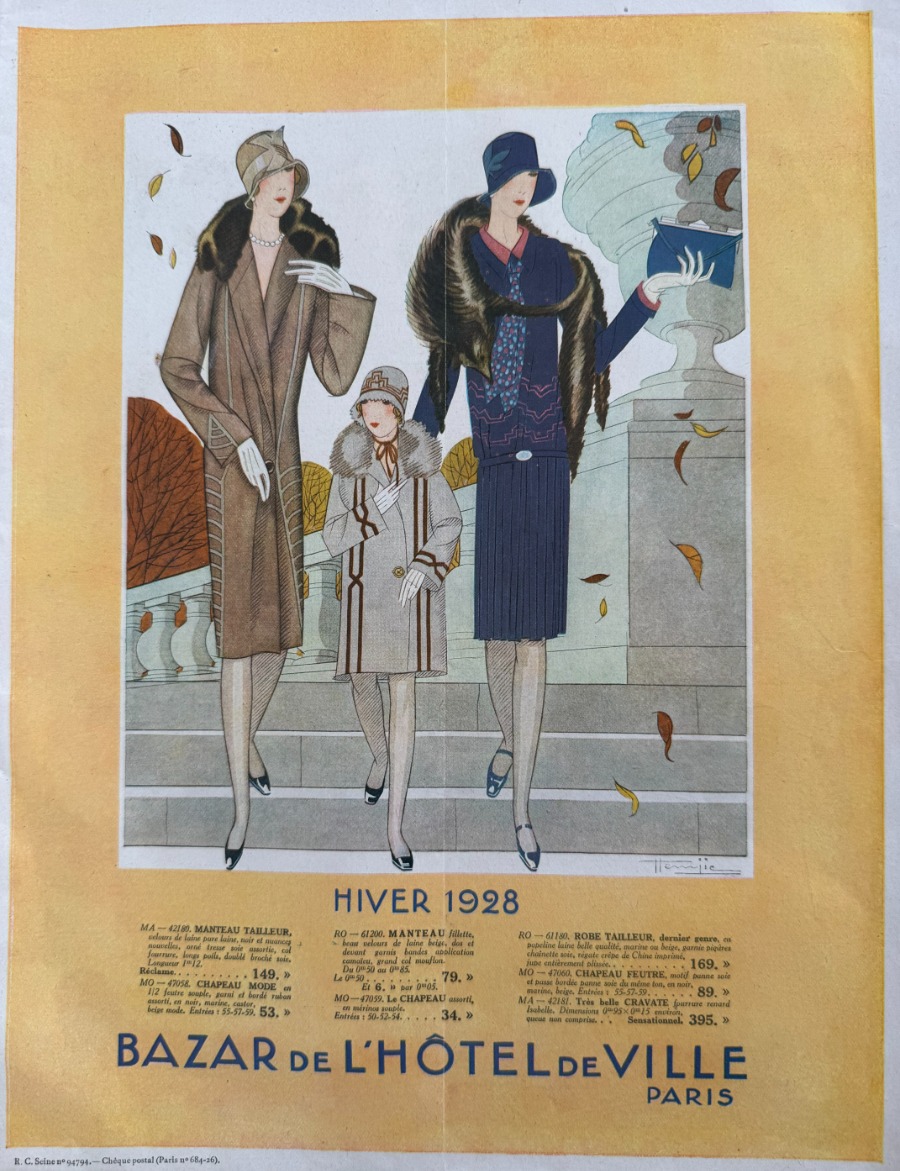 Catalogue Bazar de l'hôtel de ville - Hiver 1928 - Grands Magasins authentique - Revue Vintage