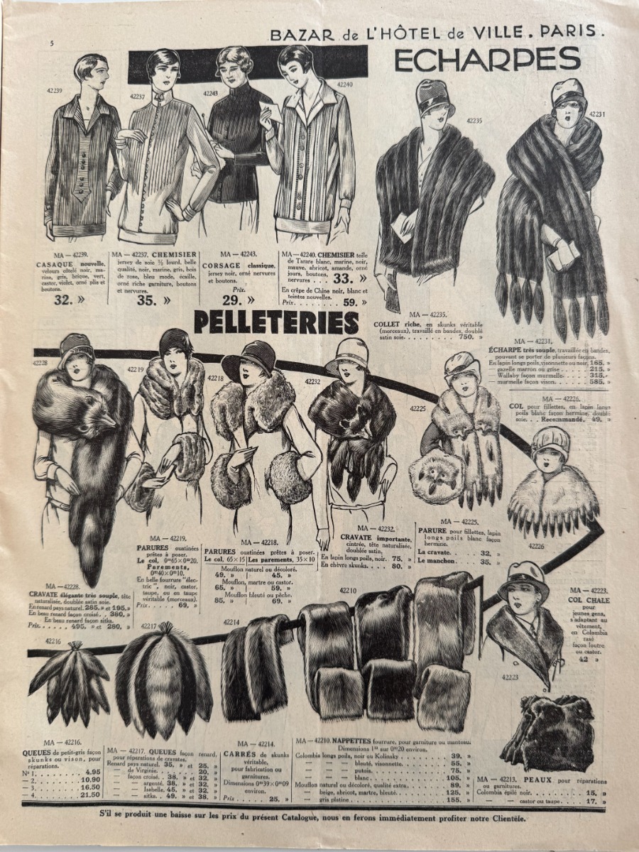 Catalogue Bazar de l'hôtel de ville - Hiver 1928 - Vue 5 - Grands Magasins