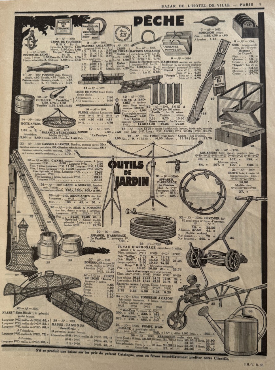 Catalogue Bazar de l'hôtel de ville -Mer et campagne - 1928 - Camping - Jouets - Pêche - Vue 4 - Grands Magasins