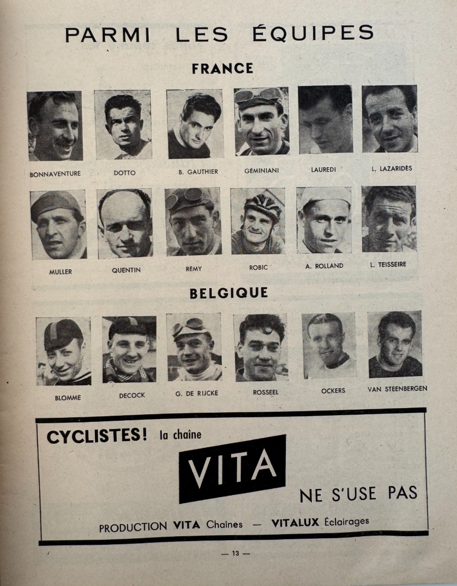 Programme du Tour de France 1952 - - Vue 2 - Cyclisme