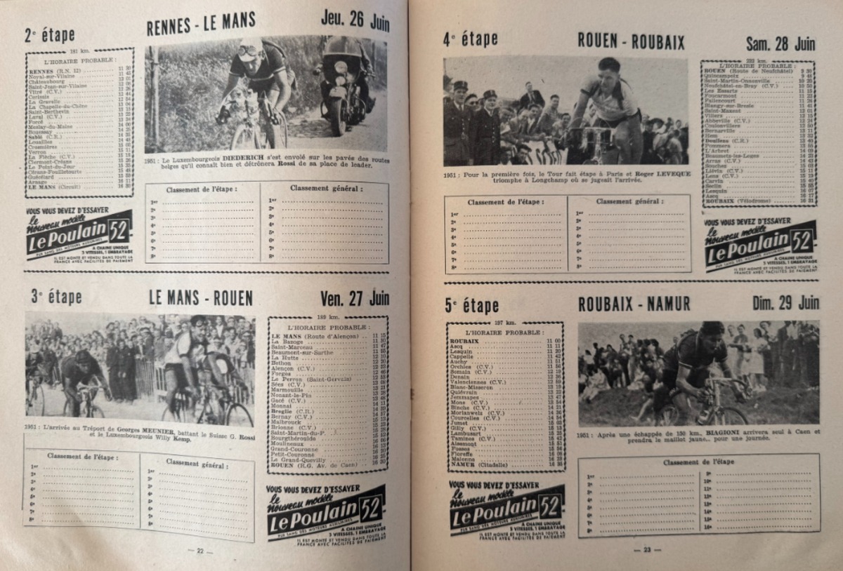 Programme du Tour de France 1952 - - Vue 6 - Cyclisme