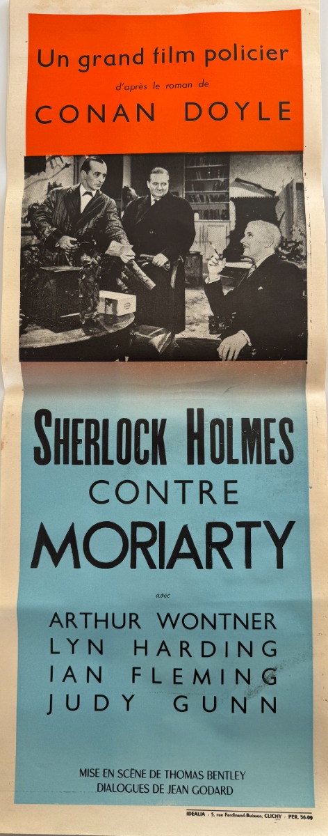 Affiche cinéma Sherlock Holmes contre Moriaty 1936 - Cinéma authentique - Revue Vintage