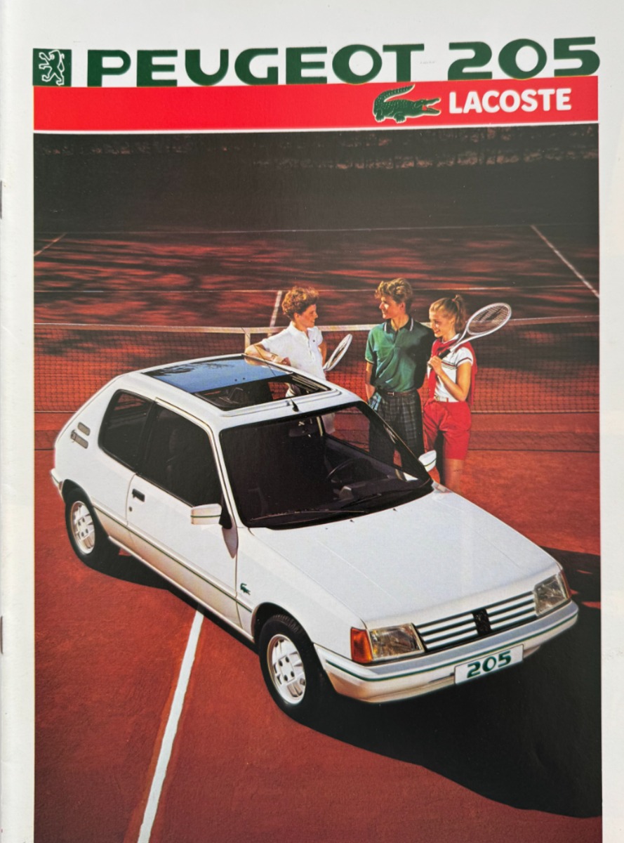 Catalogue Peugeot 205 Lacoste - année 1986 - Auto authentique - Revue Vintage
