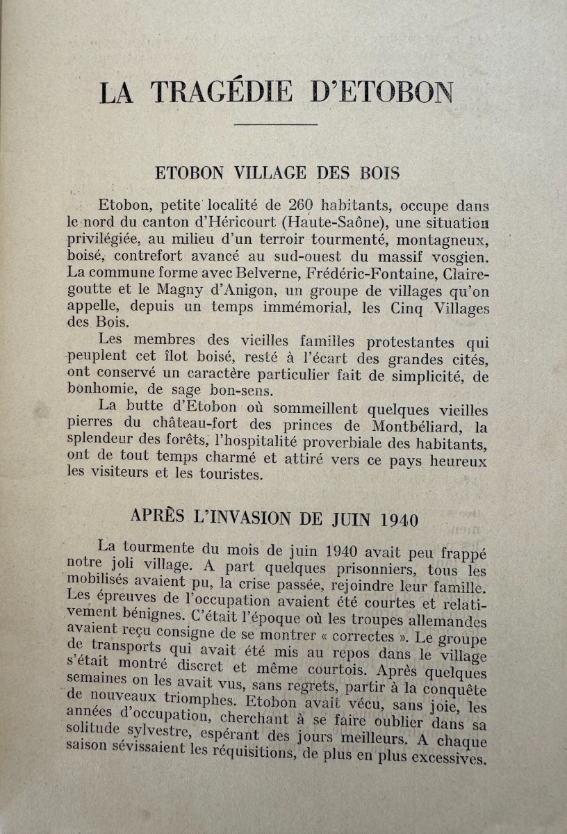 Etobon village de terroristes - La Tragédie des crimes Nazis - Chenebier - Vue 2 - Haute-Saône