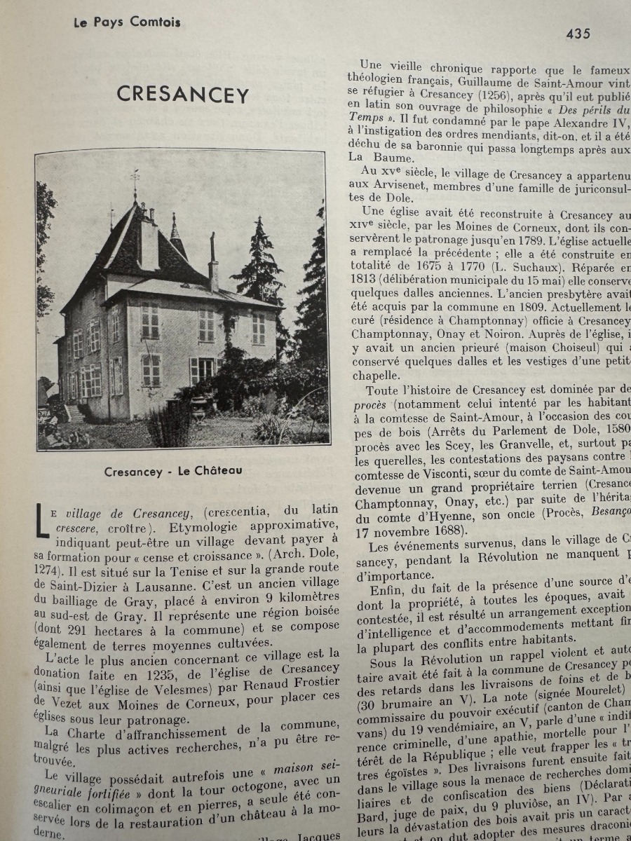 Le Pays Comtois - Gray 1936 - Apremont, Battrans, Beaujeau, Chargey, Cresancey - Haute Saone - Vue 2 - Haute-Saône