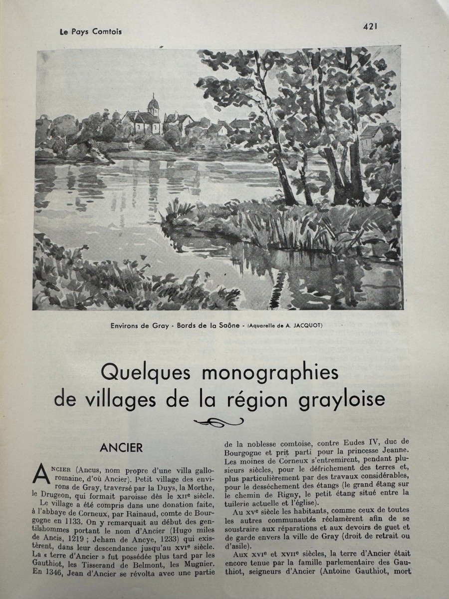 Le Pays Comtois - Gray 1936 - Apremont, Battrans, Beaujeau, Chargey, Cresancey - Haute Saone - Vue 4 - Haute-Saône