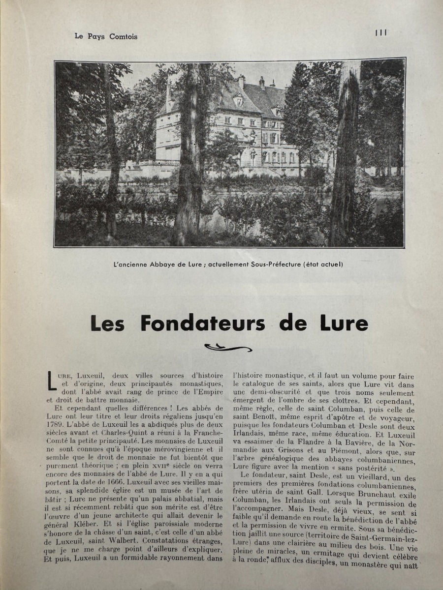 Le Pays Comtois - Lure 1937 - Haute Saone - Vue 5 - Haute-Saône