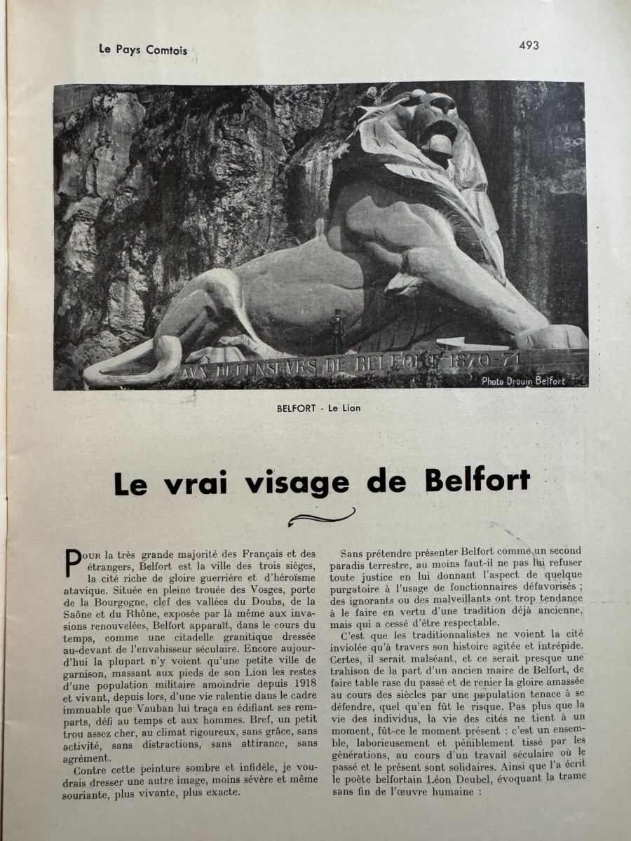 Le Pays Comtois 1935 - Belfort - Territoire de Belfort - Vue 3 - Territoire de Belfort