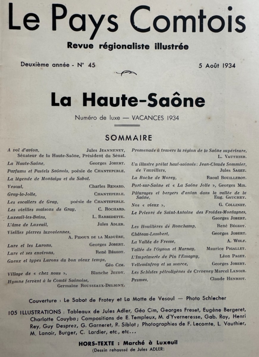 Le Pays Comtois la Haute Saône 1934 - Légende du Sabot - Velleminfroy - Creveney - Lure - Luxeuil - Vue 2 - Haute-Saône