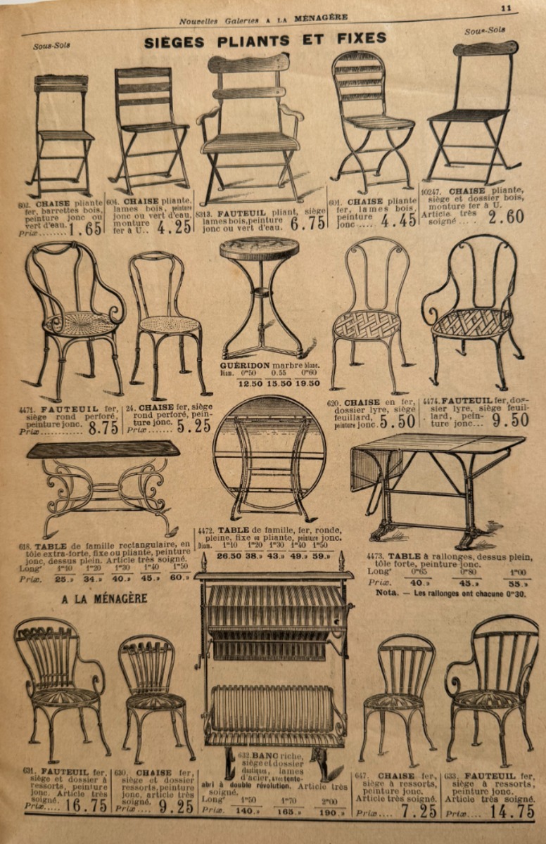 Catalogue Nouvelles galeries Ménagère meuble pour jardins et villas, parcs, outils de jardin 1903 - Vue 3 - Divers
