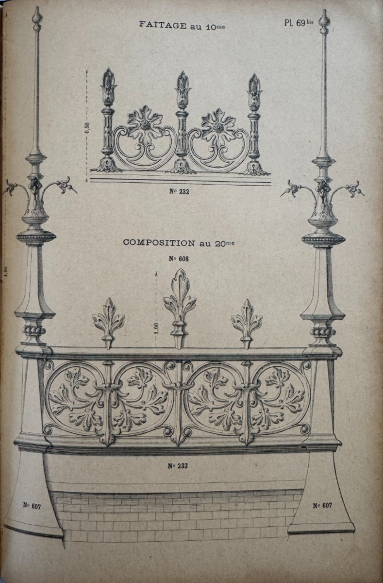 1892 Catalogue d'ornements pour toit coqs, cheneaux, faitages, épis, campanile - Vue 7 - Divers